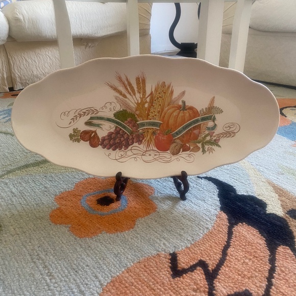 Waverly Products I Scalloped Autumn Harvest Serving Tray I James Whitcomb Riley - Picture 14 of 16